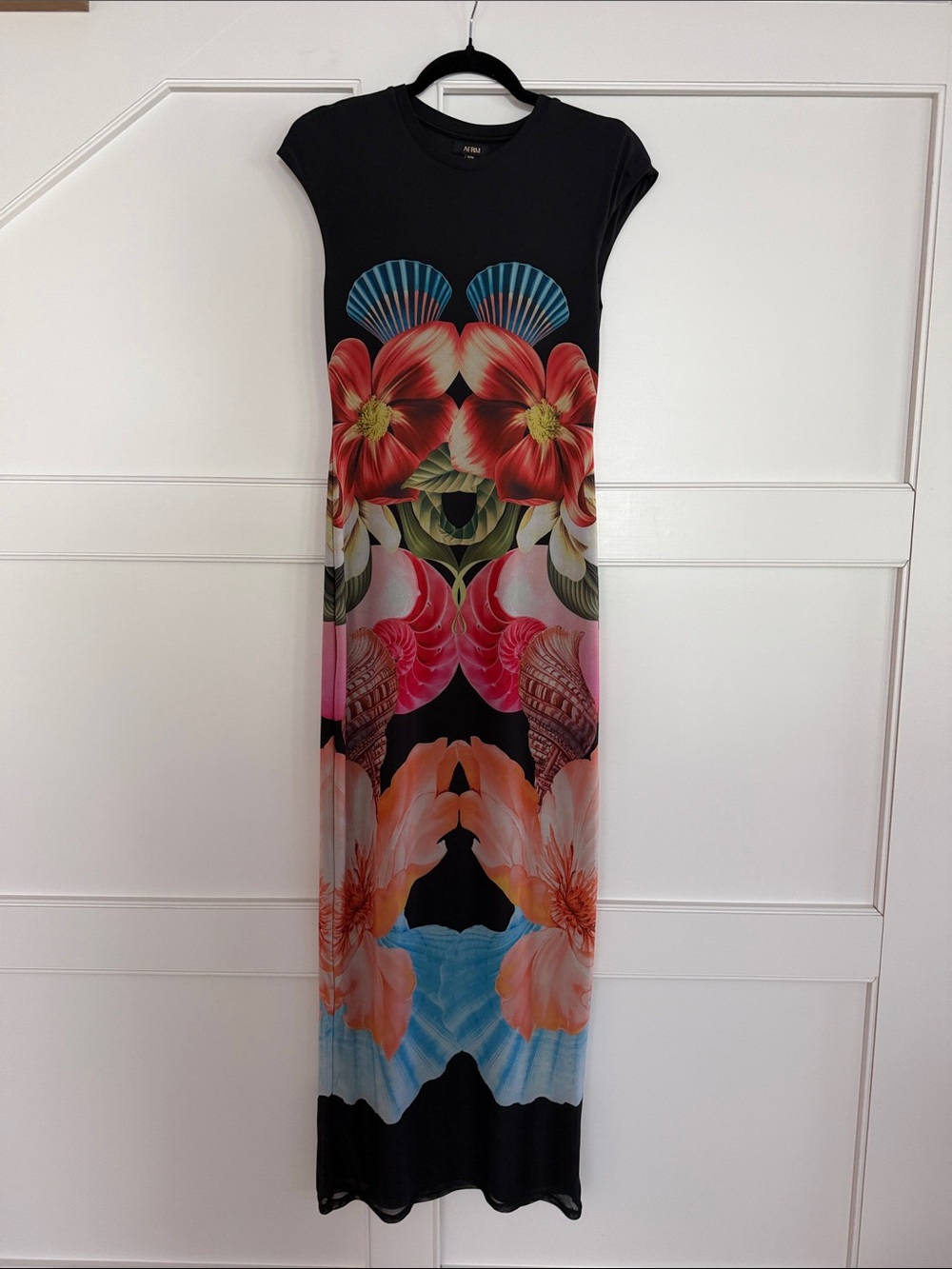 AFRM Cody Maxi Dress Hibiscus Shell - Picture 2 of 4